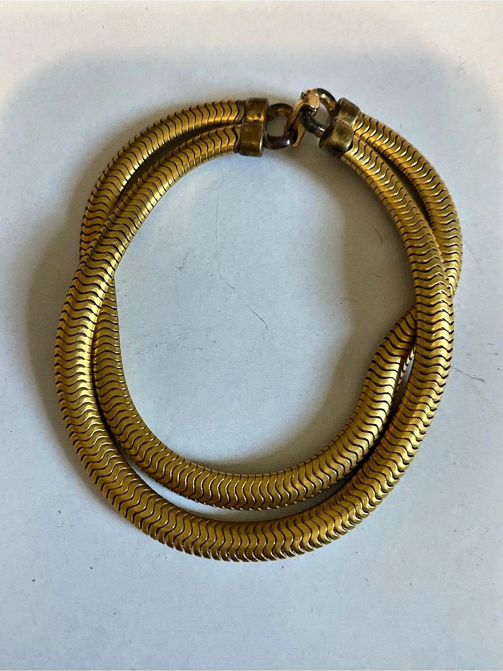 ✨ Vintage Double Strand Gold Tubogas Snake Chain Bracelet ✨